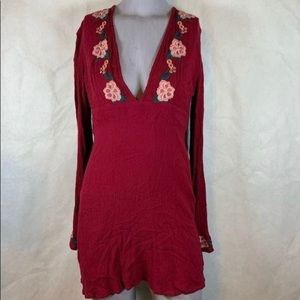 Forever 21 - long sleeve floral plunge dress